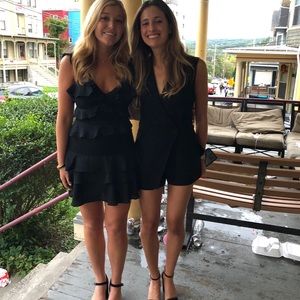 Bardot Black Ruffle Mini Dress